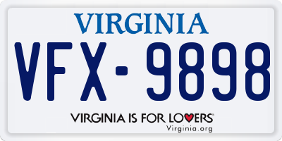 VA license plate VFX9898