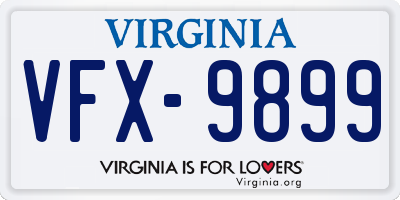 VA license plate VFX9899