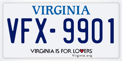 VA license plate VFX9901