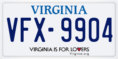 VA license plate VFX9904