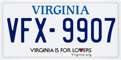 VA license plate VFX9907