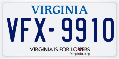 VA license plate VFX9910