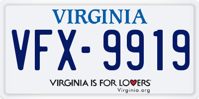 VA license plate VFX9919