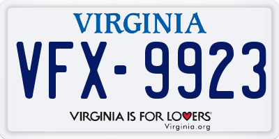 VA license plate VFX9923