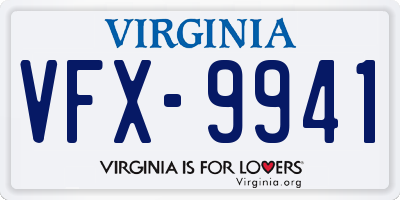 VA license plate VFX9941