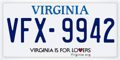 VA license plate VFX9942
