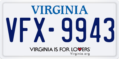 VA license plate VFX9943