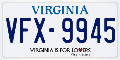 VA license plate VFX9945