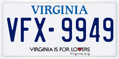 VA license plate VFX9949