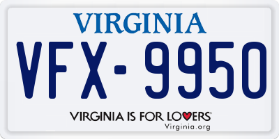 VA license plate VFX9950