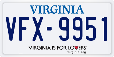 VA license plate VFX9951