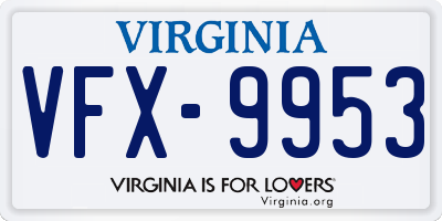 VA license plate VFX9953