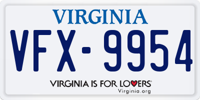 VA license plate VFX9954