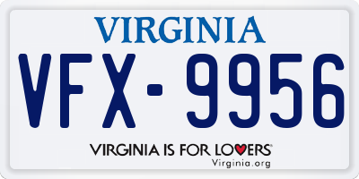 VA license plate VFX9956