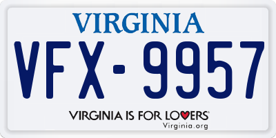 VA license plate VFX9957