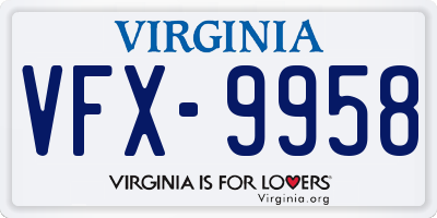 VA license plate VFX9958