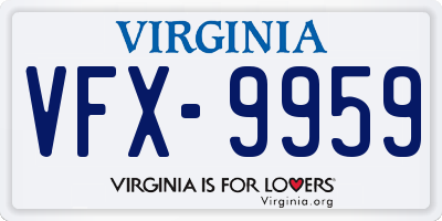 VA license plate VFX9959