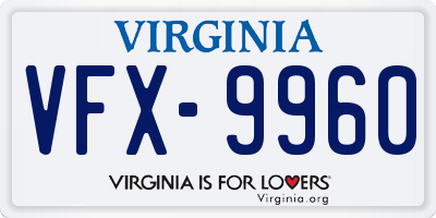 VA license plate VFX9960