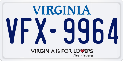 VA license plate VFX9964