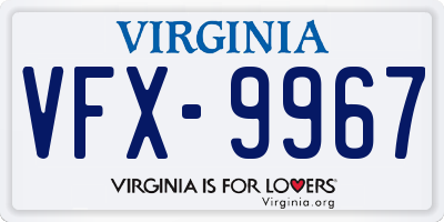 VA license plate VFX9967