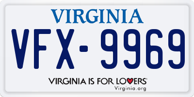 VA license plate VFX9969