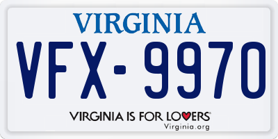 VA license plate VFX9970