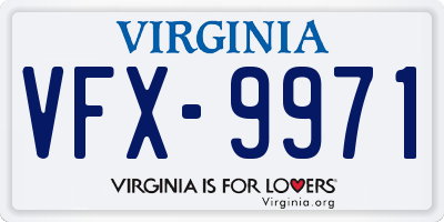 VA license plate VFX9971