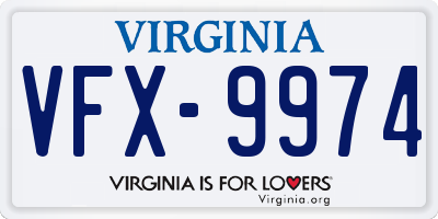 VA license plate VFX9974