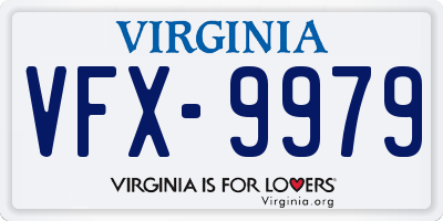 VA license plate VFX9979