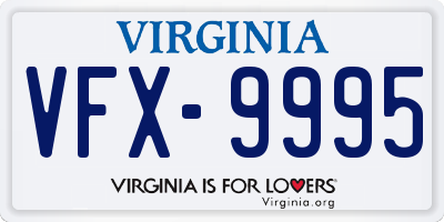 VA license plate VFX9995
