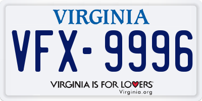 VA license plate VFX9996