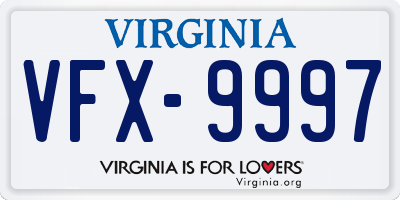 VA license plate VFX9997