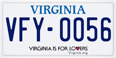 VA license plate VFY0056