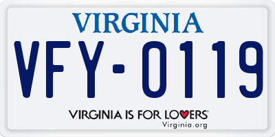 VA license plate VFY0119