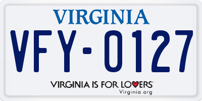 VA license plate VFY0127