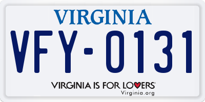 VA license plate VFY0131