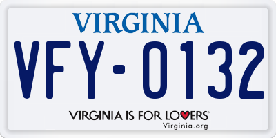 VA license plate VFY0132