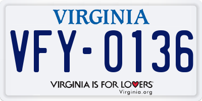 VA license plate VFY0136
