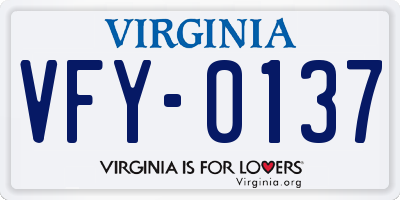 VA license plate VFY0137