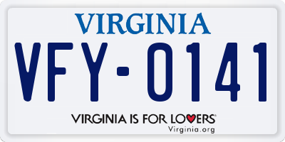 VA license plate VFY0141