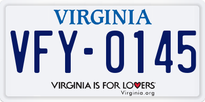 VA license plate VFY0145