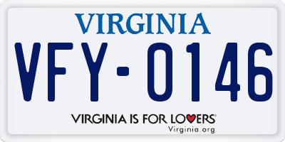 VA license plate VFY0146
