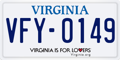 VA license plate VFY0149
