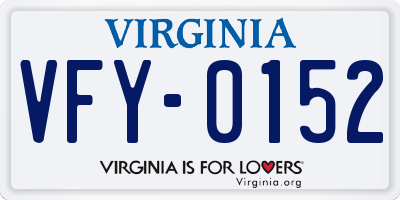 VA license plate VFY0152