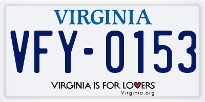 VA license plate VFY0153