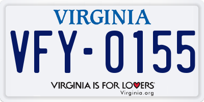 VA license plate VFY0155