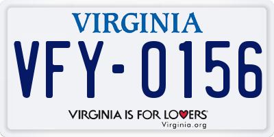 VA license plate VFY0156
