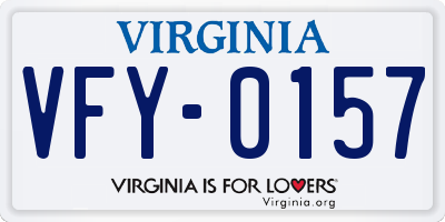VA license plate VFY0157