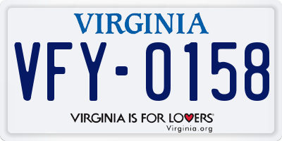VA license plate VFY0158