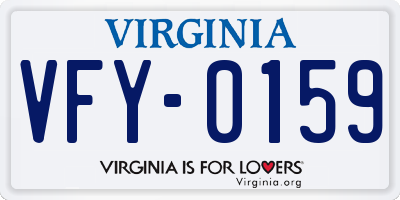 VA license plate VFY0159